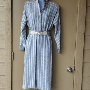 Womens Knights Ltds Vintage 1980s Striped Sweatshirt Dress size 8